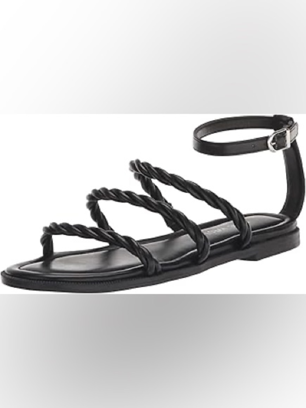 🌺 Nine West Black Ipster Twisted-Strap Women's Sandals